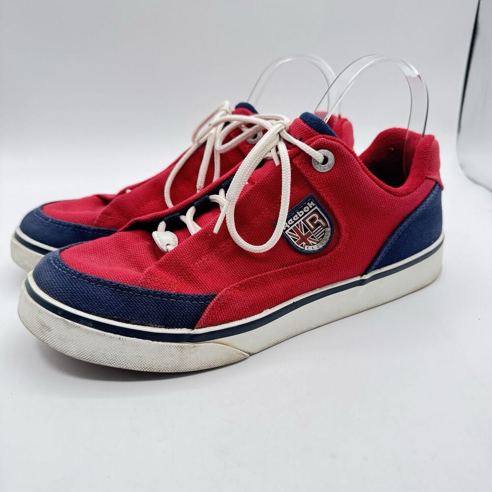 Vintage 80’s TCR Classic Reebok Low Casual Athletic Shoes Sz 10 Red Blue British